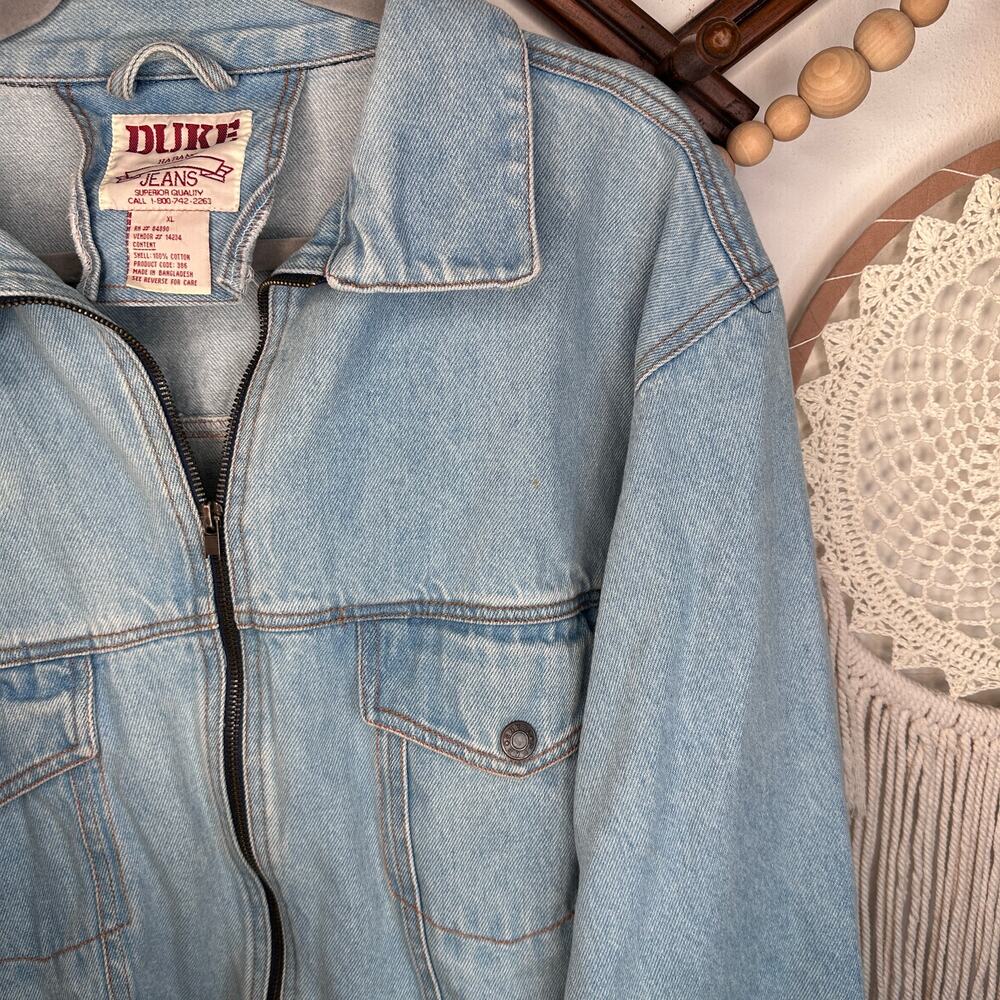 Vintage Duke Haband Jeans Denim Zip Jacket - Picture 3 of 4